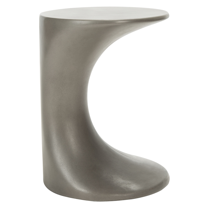 Safavieh Kavita Concrete Accent Stool  in Dark Gray