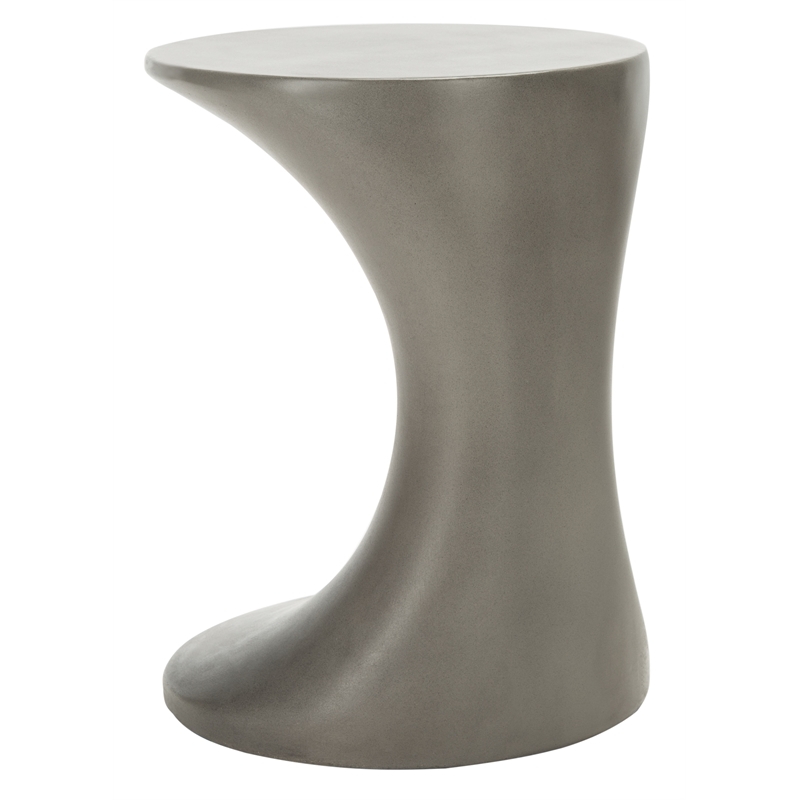 Safavieh Kavita Concrete Accent Stool  in Dark Gray