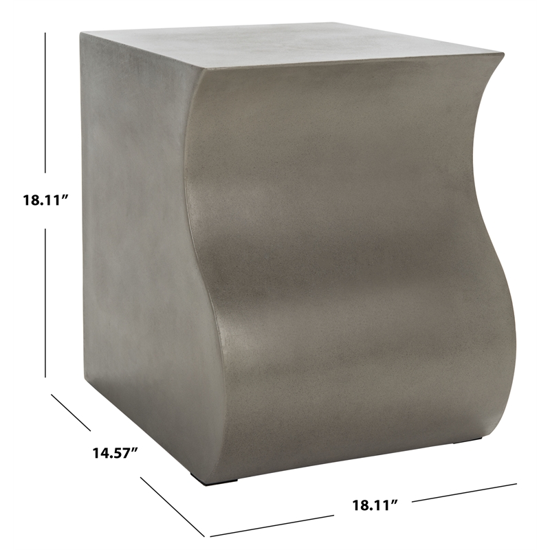 Safavieh Mazza Concrete Accent Stool  in Dark Gray