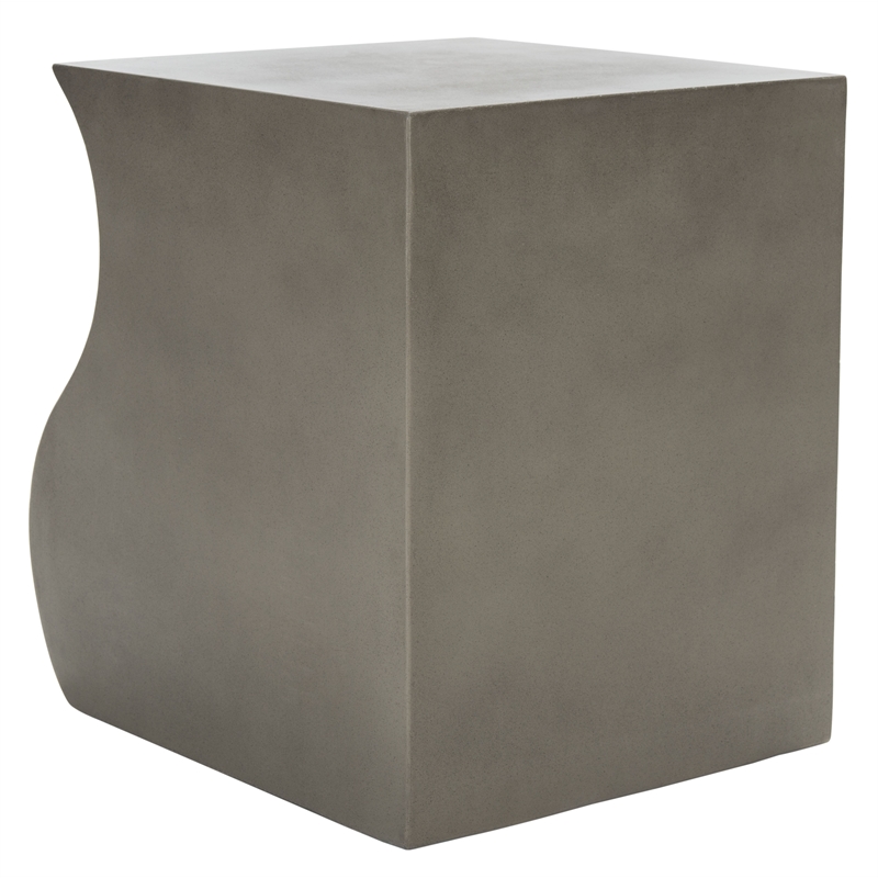 Safavieh Mazza Concrete Accent Stool  in Dark Gray