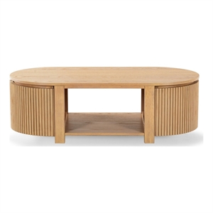Safavieh Shelbie Reeded Oval Wood Coffee Table in Oak