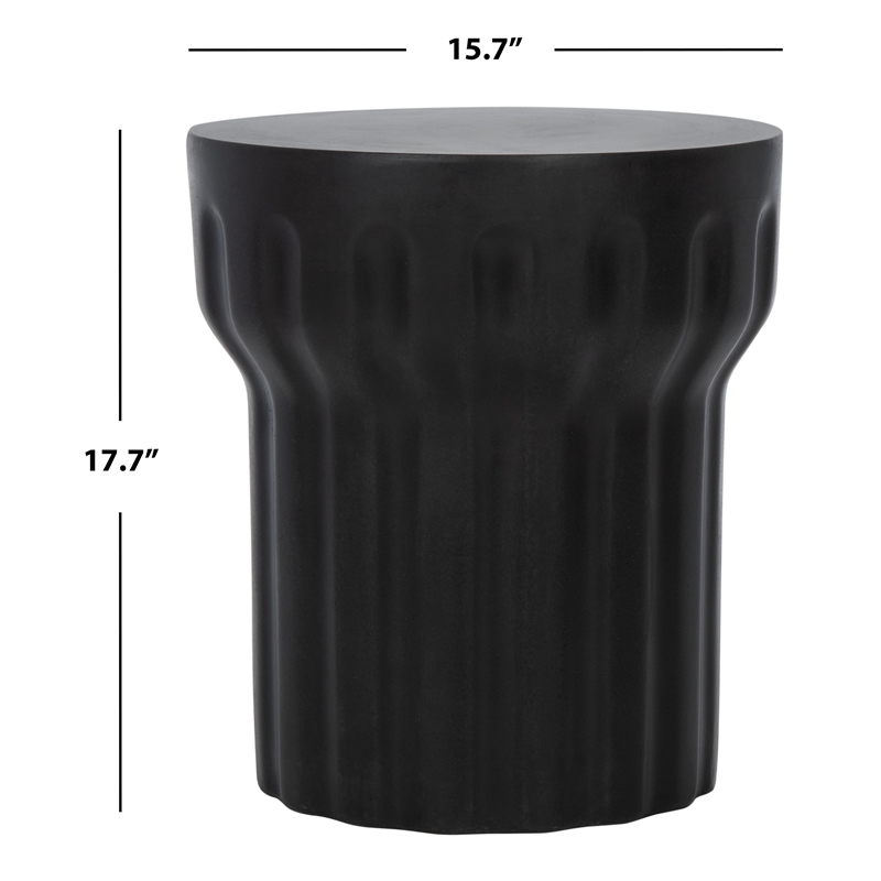 Safavieh Vesta In/Outdoor  Concrete Accent Stool in Black