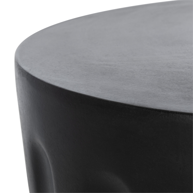 Safavieh Vesta In/Outdoor  Concrete Accent Stool in Black