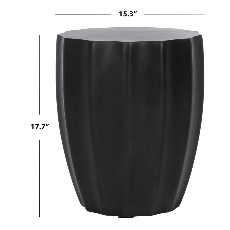 Safavieh Jaslyn In/Outdoor Concrete Accent Stool in Black