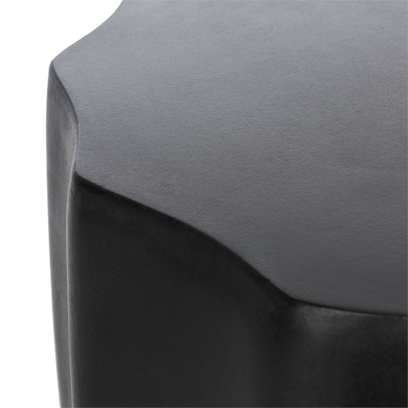 Safavieh Jaslyn In/Outdoor Concrete Accent Stool in Black