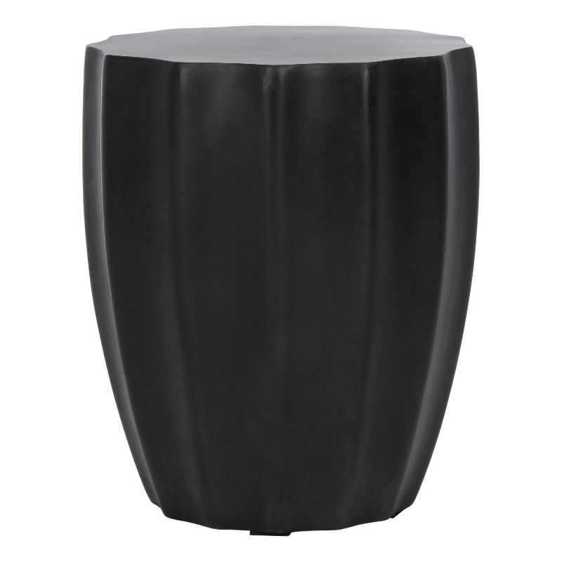 Safavieh Jaslyn In/Outdoor Concrete Accent Stool in Black