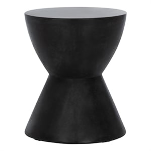 Safavieh Athena In/Outdoor Concrete Accent Stool in Black