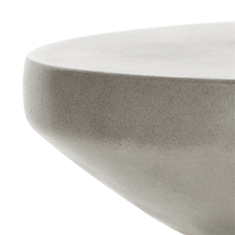 Safavieh Benaya Concrete Accent Stool  in Dark Gray