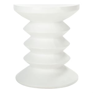Safavieh Benaya Concrete Accent Stool  in Ivory