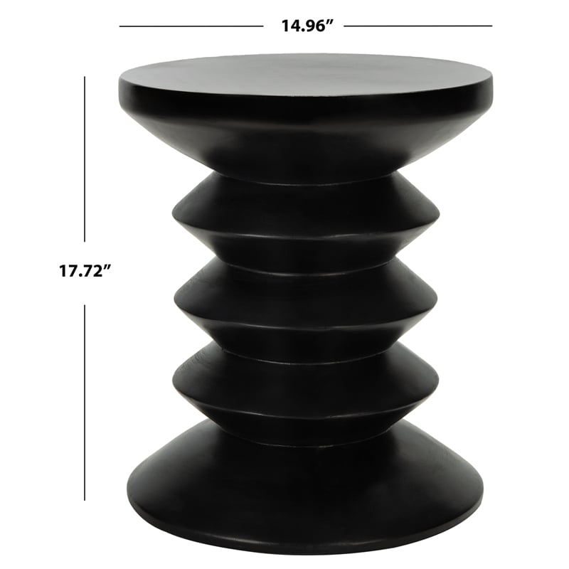 Safavieh Benaya Concrete Accent Stool  in Black