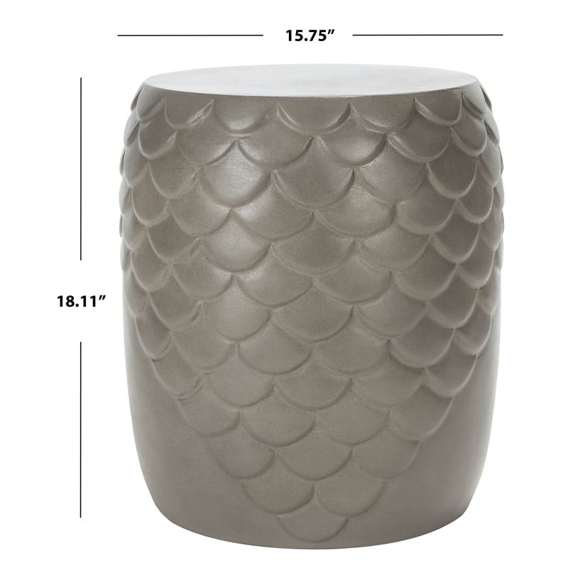 Safavieh Julyvia Concrete Accent Stool in Dark Gray