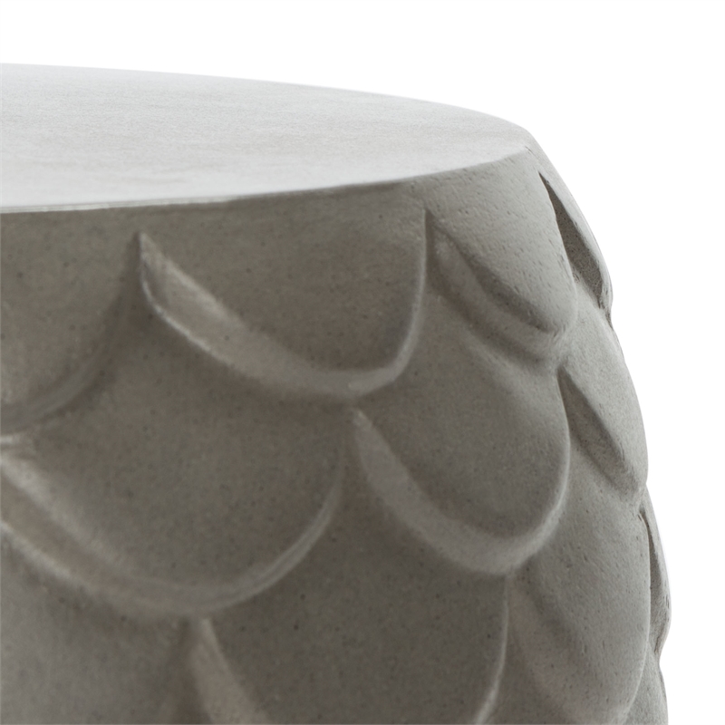 Safavieh Julyvia Concrete Accent Stool in Dark Gray