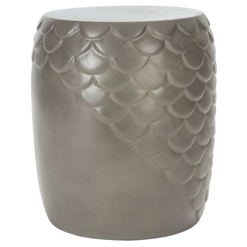 Safavieh Julyvia Concrete Accent Stool in Dark Gray