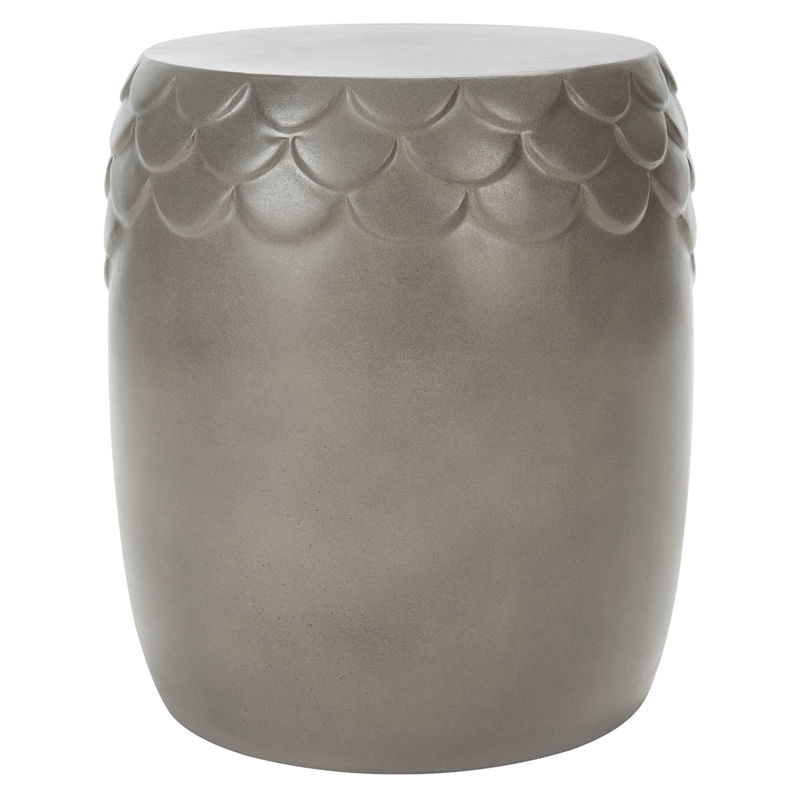 Safavieh Julyvia Concrete Accent Stool in Dark Gray
