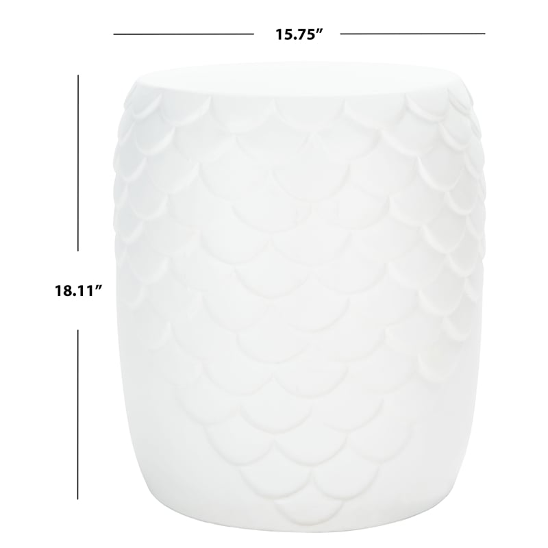 Safavieh Julyvia Concrete Accent Stool  in Ivory