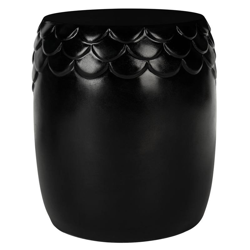 Safavieh Julyvia Concrete Accent Stool in Black