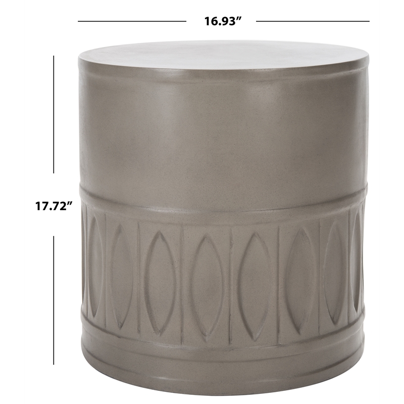 Safavieh Nasya Concrete Accent Stool in Dark Gray