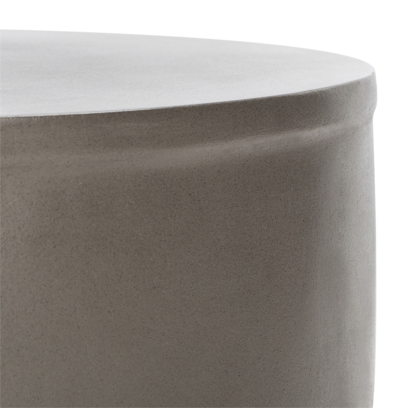 Safavieh Nasya Concrete Accent Stool in Dark Gray