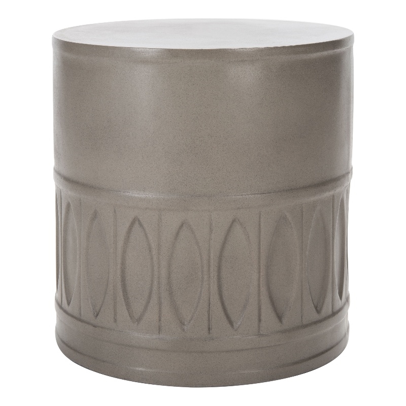 Safavieh Nasya Concrete Accent Stool in Dark Gray