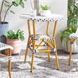 Safavieh California Metal Bistro Table in White / Navy
