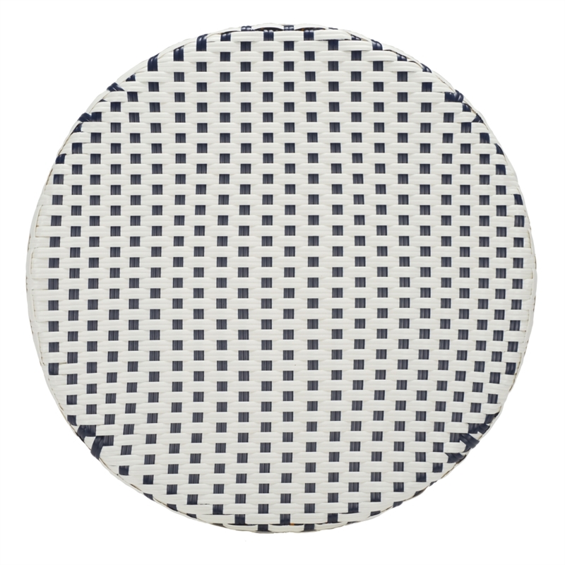 Safavieh California Metal Bistro Table in White / Navy