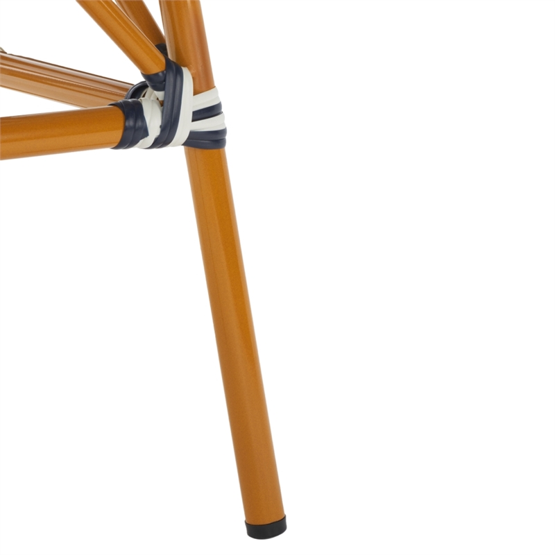Safavieh California Metal Bistro Table in White / Navy