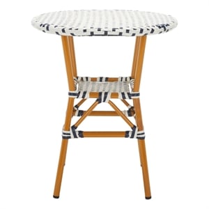 Safavieh California Metal Bistro Table in White / Navy