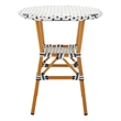 Safavieh California Metal Bistro Table in White / Navy