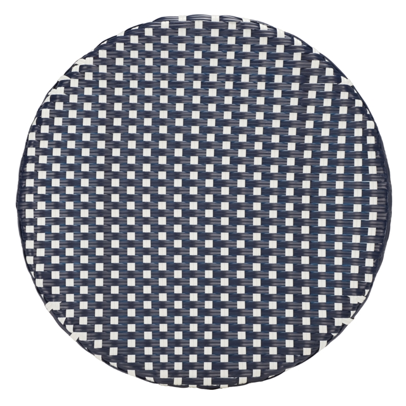 Safavieh California Metal Bistro Table in Navy / White