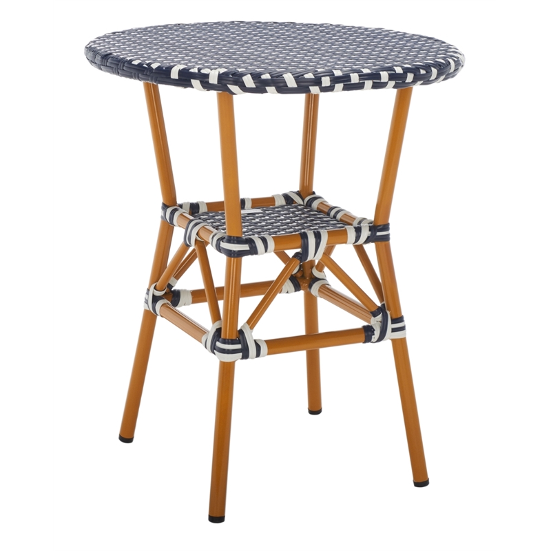 Safavieh California Metal Bistro Table in Navy / White