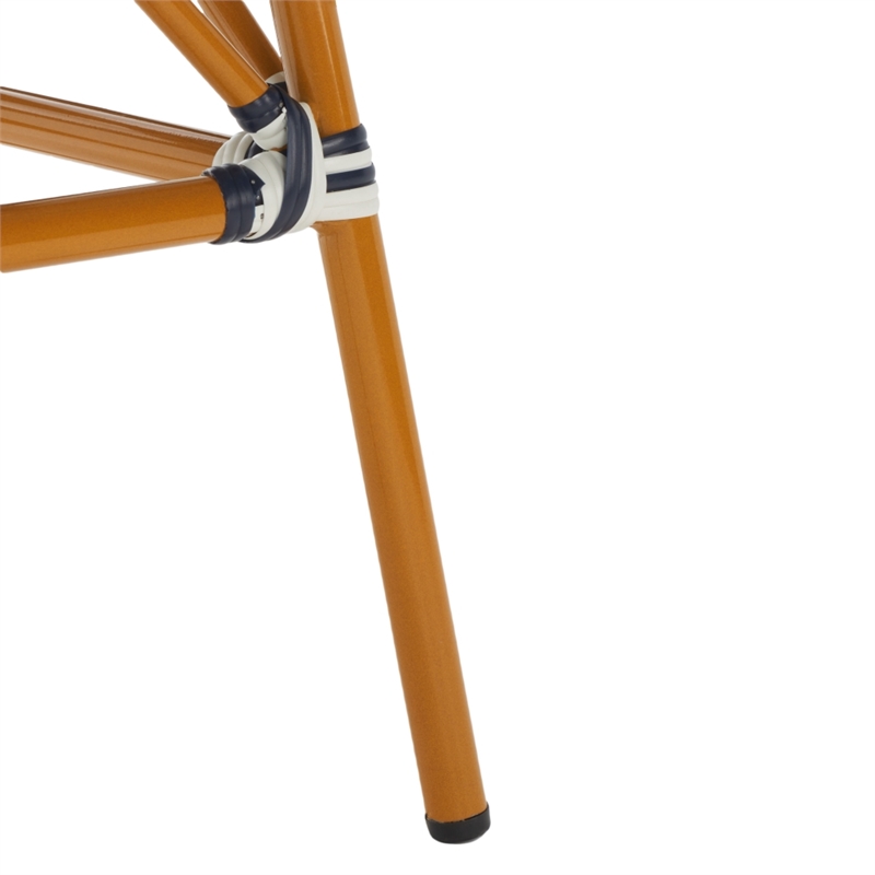 Safavieh California Metal Bistro Table in Navy / White