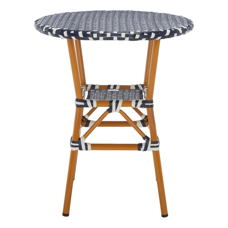 Safavieh California Metal Bistro Table in Navy / White