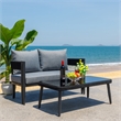 Safavieh Viola Steel Bench and Table  in Black / Gray