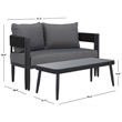 Safavieh Viola Steel Bench and Table  in Black / Gray