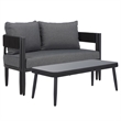 Safavieh Viola Steel Bench and Table  in Black / Gray
