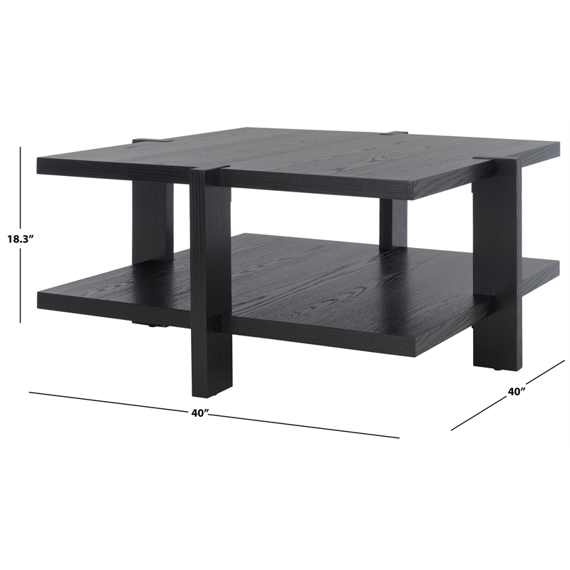 Safavieh Quigley Square Wood Coffee Table in Black