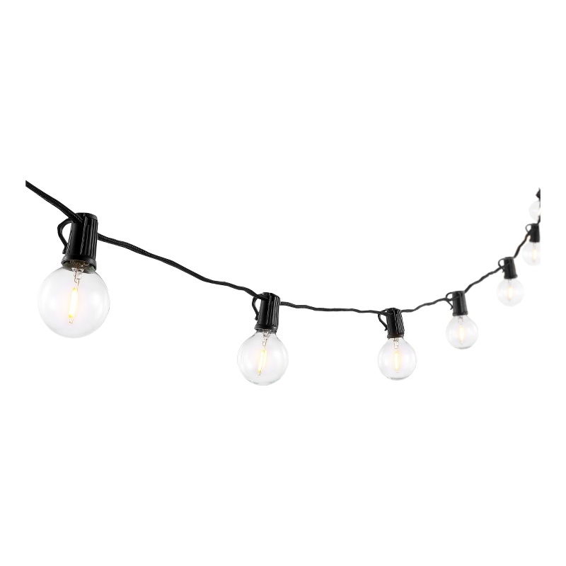 Safavieh Leigh LED Metal and Glass Outdoor String Light in Black