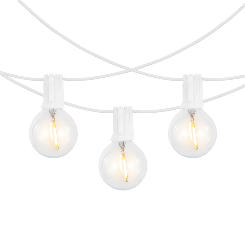 Safavieh Chiera LED Metal and Glass Outdoor String Light in White