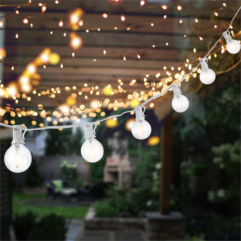 Safavieh Chiera LED Metal and Glass Outdoor String Light in White