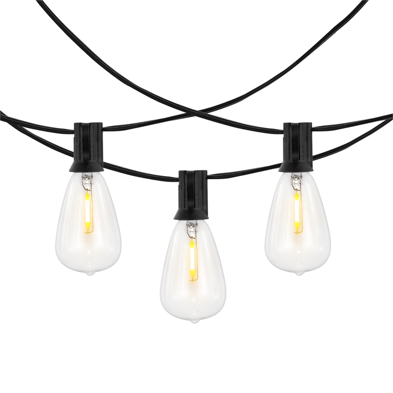 Safavieh Dorcia LED Metal and Glass Outdoor String Light in Black