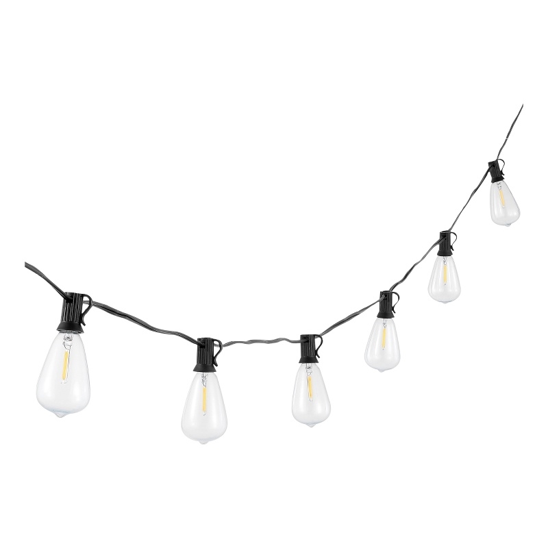 Safavieh Dorcia LED Metal and Glass Outdoor String Light in Black