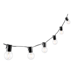 Safavieh Huron LED Metal and Glass Outdoor String Light in Black