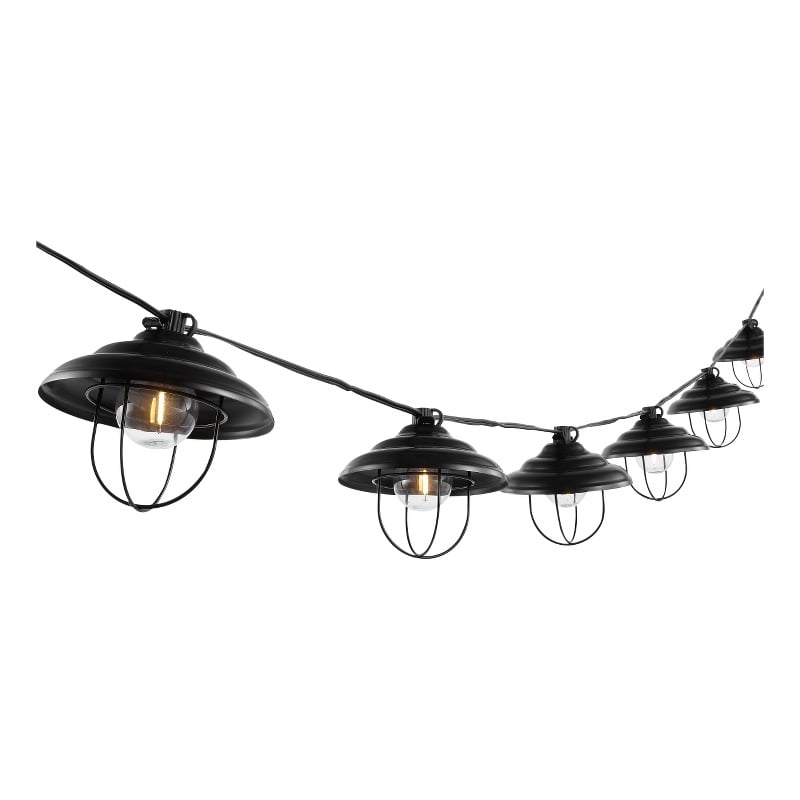 Safavieh Aislin LED Plastic and Metal Outdoor String Light in Black