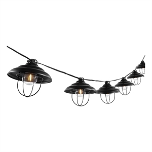 Safavieh Aislin LED Plastic and Metal Outdoor String Light in Black