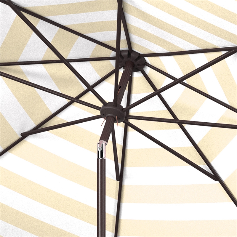 Safavieh Iris 9 Ft Metal and Fabric Umbrella in Yellow
