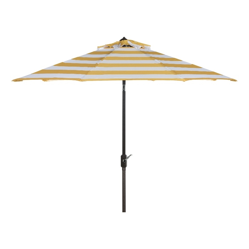 Safavieh Iris 9 Ft Metal and Fabric Umbrella in Yellow