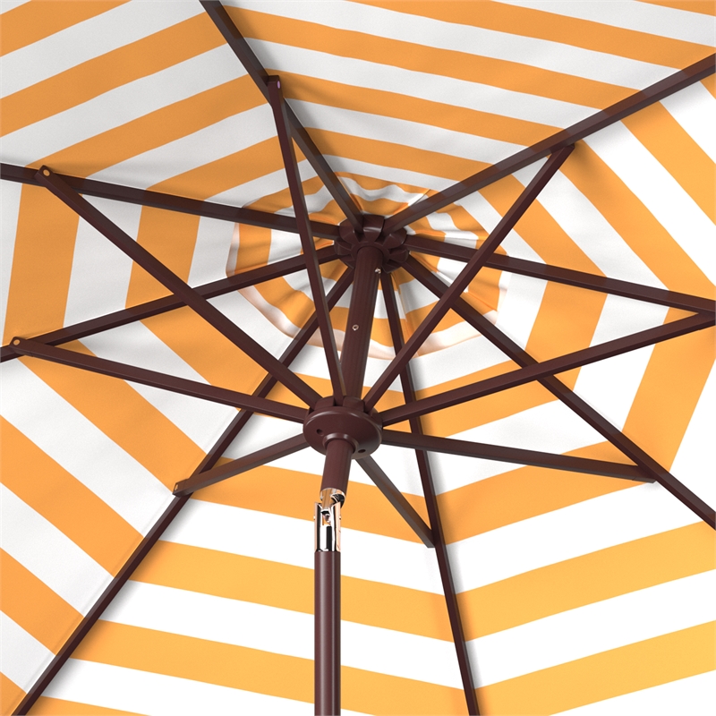 Safavieh Athens 9Ft Metal and Fabric Crank Umbrella in Yellow