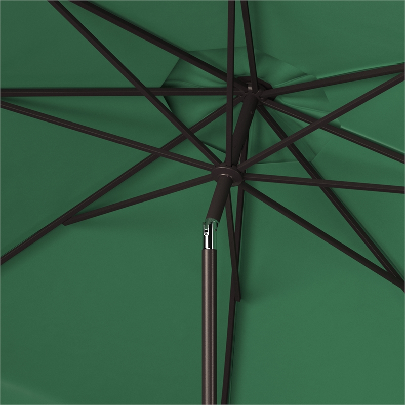 Safavieh Venice 9Ft Metal and Fabric Crank Umbrella in Green