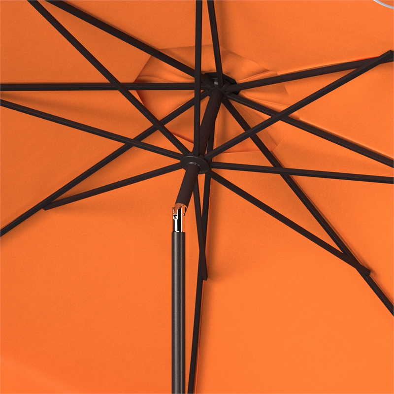 Safavieh Venice 9Ft Metal and Fabric Crank Umbrella in Orange