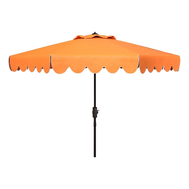 Safavieh Venice 9Ft Metal and Fabric Crank Umbrella in Orange